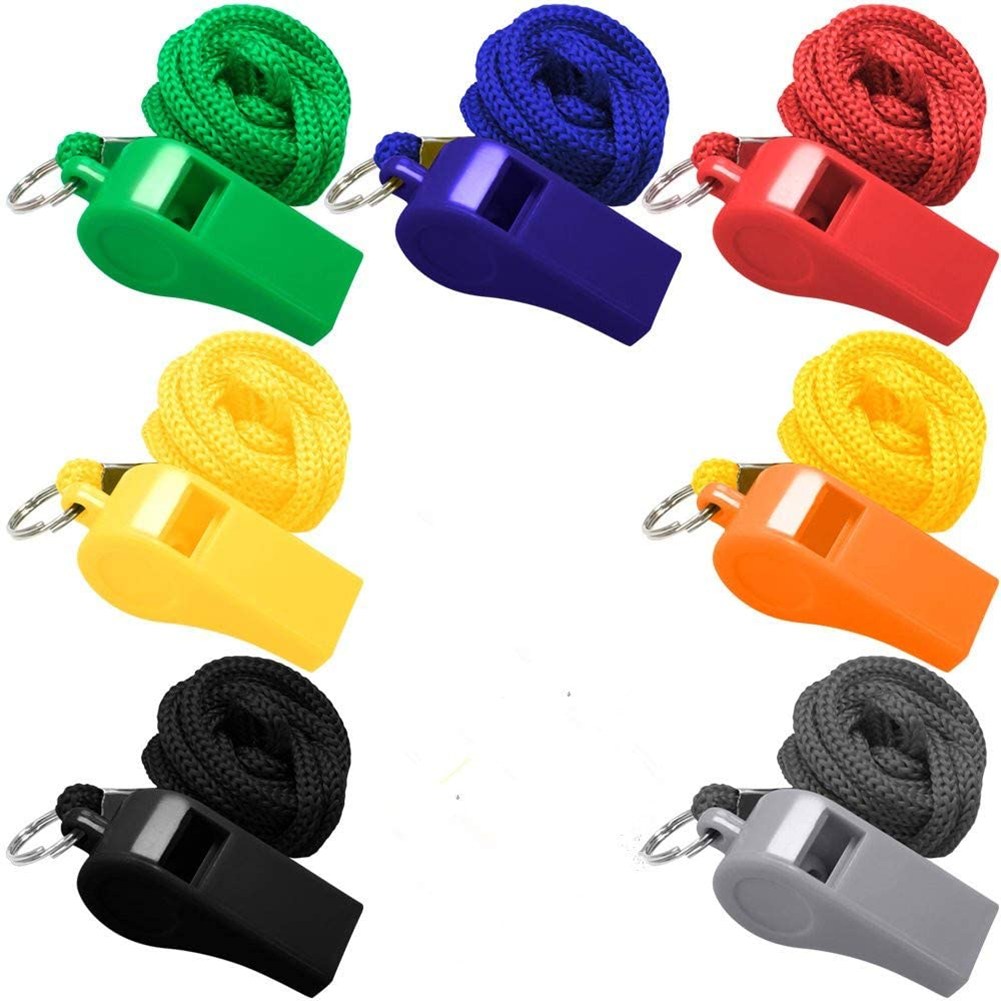 

7pcs/lot Colorful Plastic Whistles Kids Adults Whistles with Rope Outdoor, 501 Original