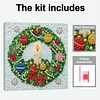 Framed Christmas Wreath - DIY Button Art Painting Kit for Creativity DIY Pearl Dot Crafts for Gift Home Wall Decor 30*30CM