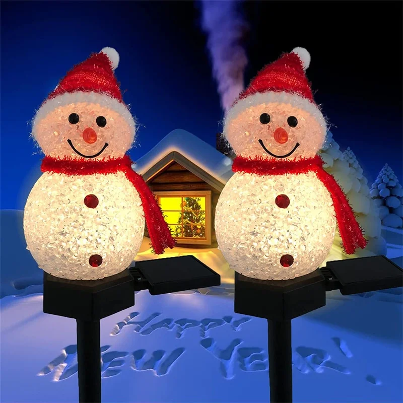 Garden Snowman Christmas Decoration Waterproof Solar Led Light Outdoor 