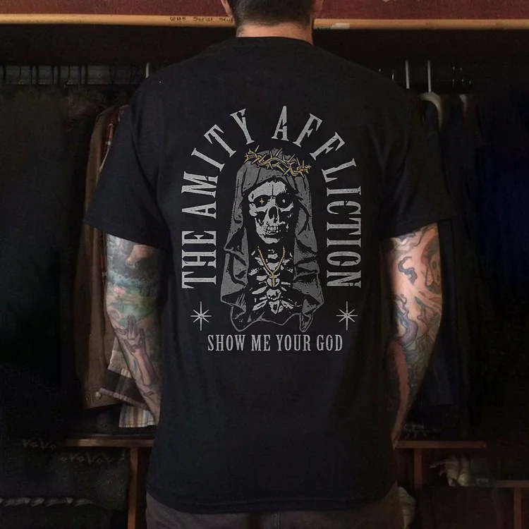 Show Me Your God Skull Printed Men's T-shirt