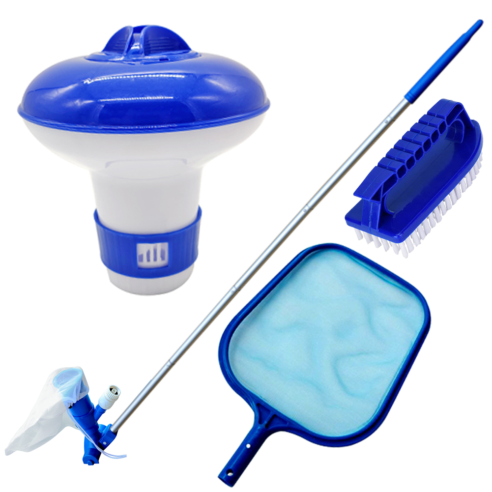 

5pcs Swimming Pool Vacuum Cleaning Kit with Suction Head Net Drug Dispenser, 501 Original