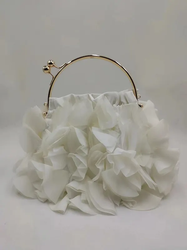 Three-Dimensional Flower Handbags WHITE-One_size