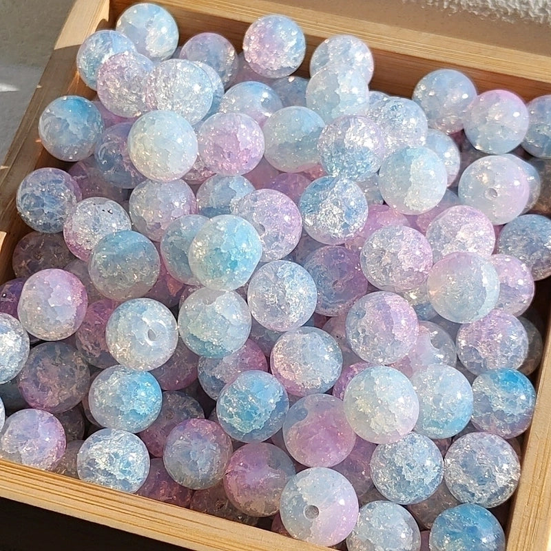 New 8/10mm Water Dyed Protein Jade Broken New Chinese Style Gold Sprinkling Glass Bead DIY Bracelet Ornament Straight Hole Beads Loose Beads