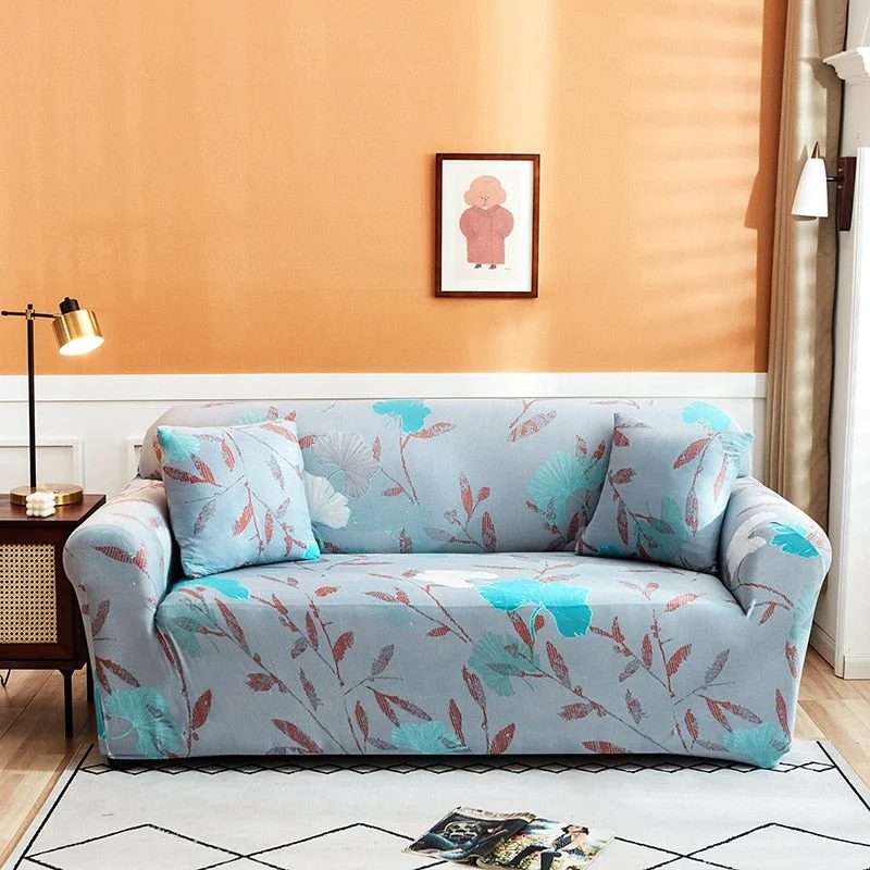 Nordic Floral Stretch Elastic Sectional Seat Sofa Cover Set Chaise Long Couch Slip Cover Armchair L Shape Case for Living Room
