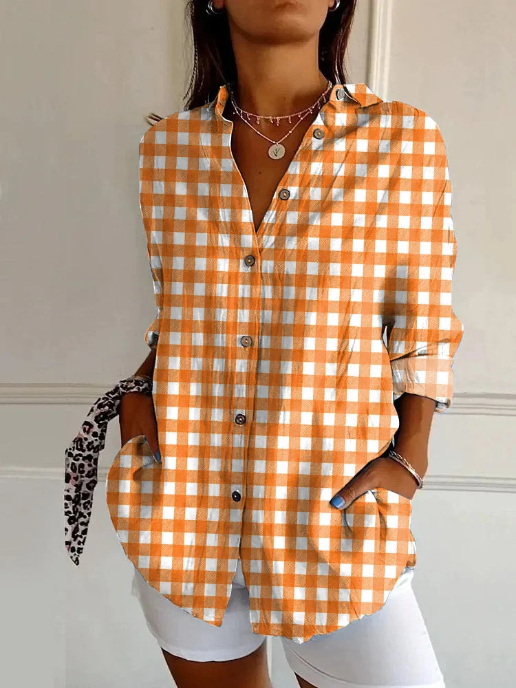 Japanese Classic Print Casual Long-sleeved Shirt