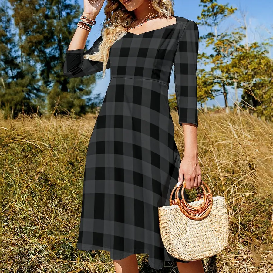 buffalo plaid midi dress Xecao Red Buffalo Plaid Merry Christmas for Women Summer Short Sleeve Midi Dress with Pockets Casual Aline Flowy Tshirt Dress Vocation Beach Sundress,