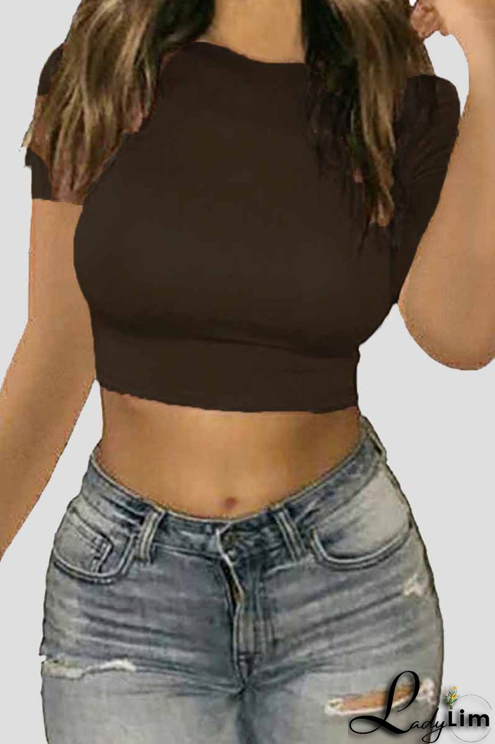 Burgundy Fashion Casual Solid Basic O Neck T-Shirts