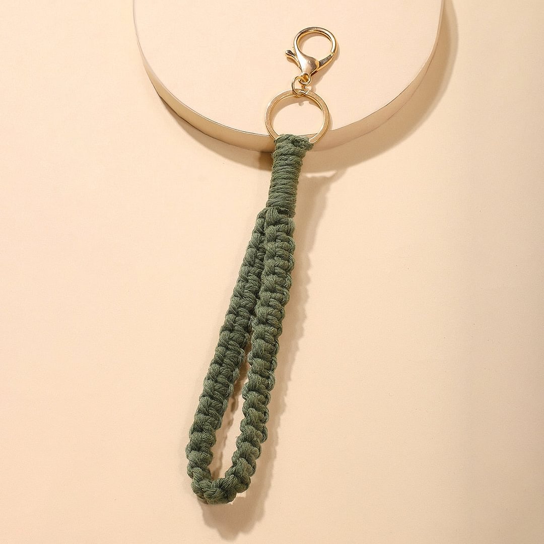 Macrame Wristlet Keychain Wall Hanging Key Chain Holder Boho Home Decor For Purse, Keys Phone Charm Gift For Friends