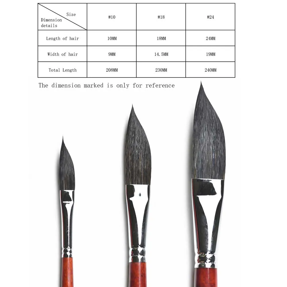 Free Shipping Biaelk 666DS Dagger Shape Squirrel Mix Hair Wooden Handle ...
