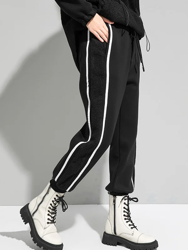 Casual Loose Drawstring High-Waisted Pants