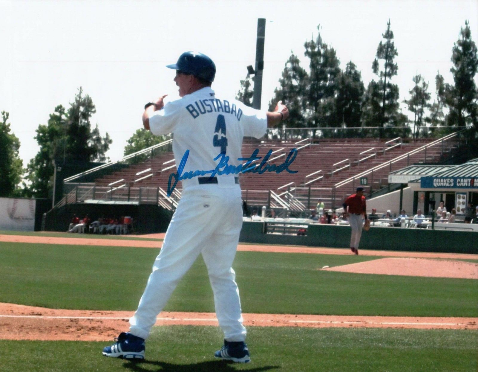 Juan Bustabad Signed 8X10 Photo Poster painting Autograph Dodgers Quakes On Field Auto w/COA