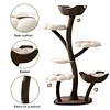 [US Local Warehouse] 59In Flower Shaped Cats Tree with Scratching Posts Unique Nest Jumping Platform Tower Dtachable Multi Level Pets Furniture for Large & Multi-Cat Homes