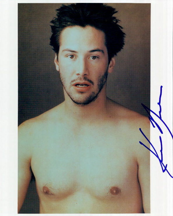 Keanu Reeves shirtless signed 8x10 Photo Poster painting in-person