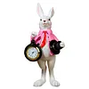 Easter Bunny Figurine with Top Hat and Pocket Watch Cute Small Bunny Table Clock for Spring Home Table Decor Party Supplies Gifts