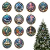 12Pcs Diamond Painting Christmas Ornaments for Adults Round Acrylic DIY
