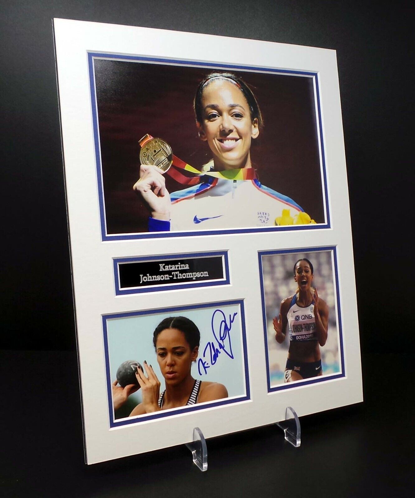 Katarina JOHNSON-THOMPSON Signed Mounted Photo Poster painting Display AFTAL RD COA Heptathlete