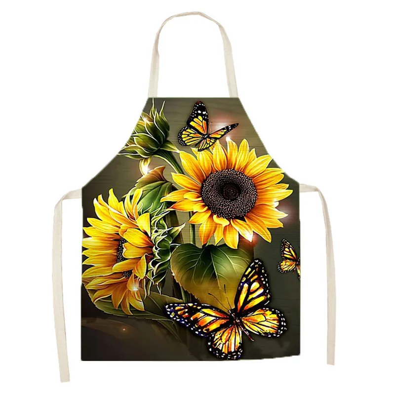 Linen Kitchen Apron - Sunflower letclo 
