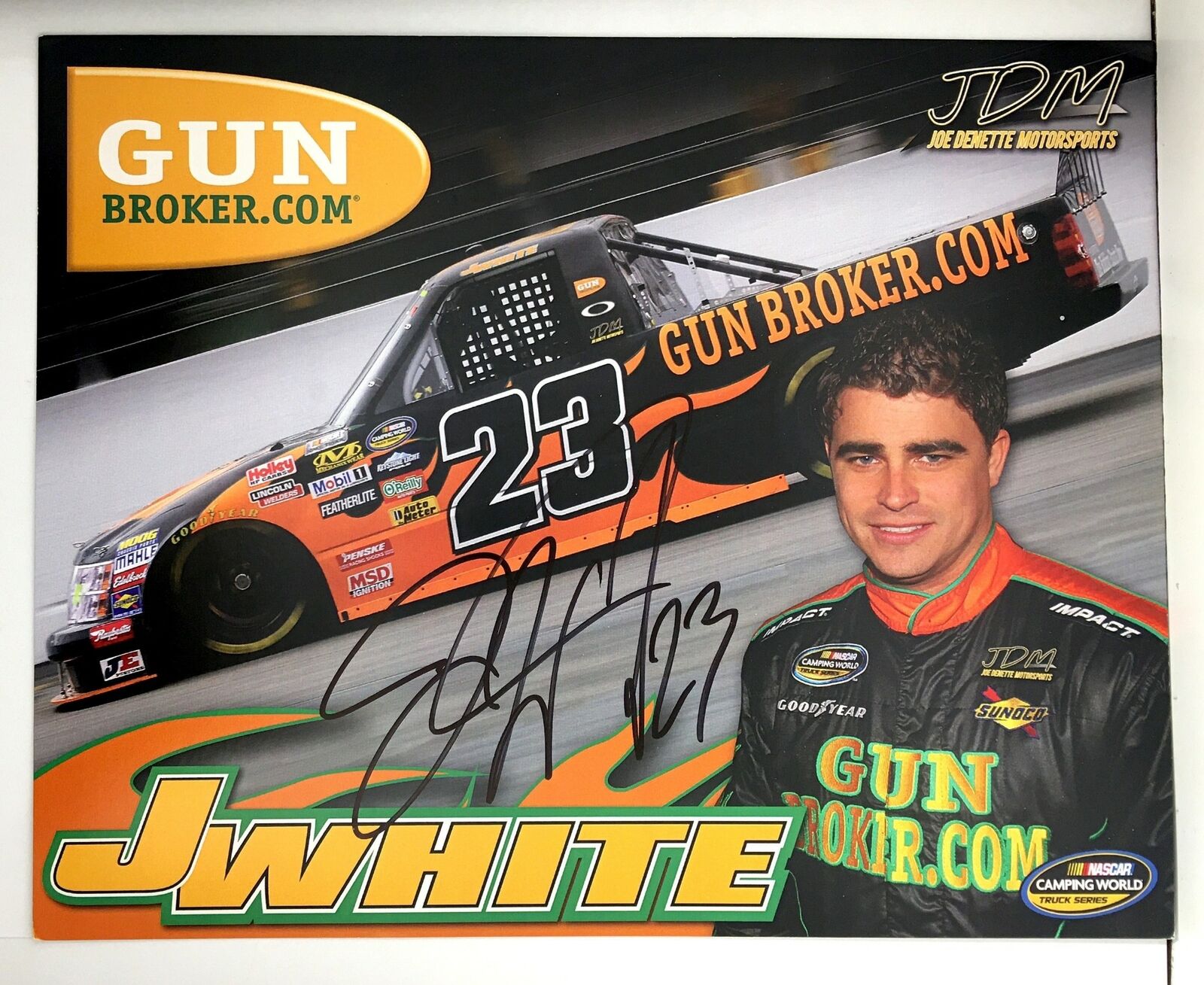 Jason White Signed 8x10 Photo Poster painting Promo Hero Card Postcard NASCAR  SHIP Auto AU