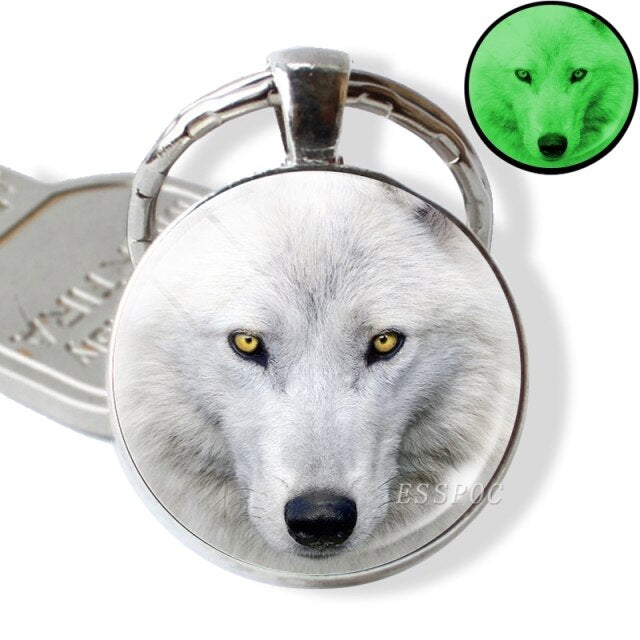 Buzzdaisy Luminous Glow In The Dark Wolf Key Chain Key Rings Holder