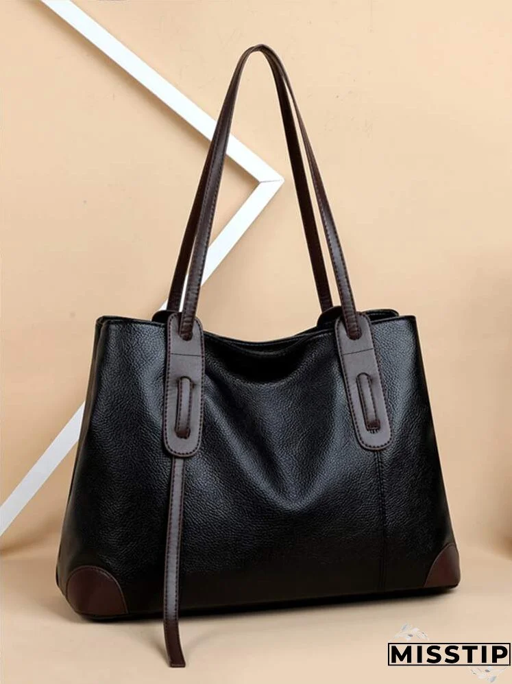 Litchi Embossed Shoulder Tote Bag