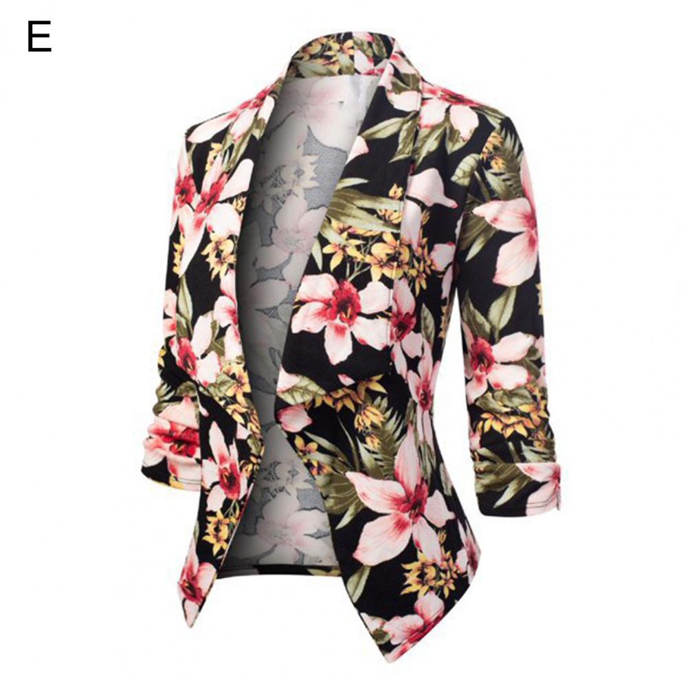 Office Ladies Print Fashion Business Casual Blazer