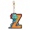 Diamond Painting Double Sided Dinosaur Letters Z Keychain Pendant