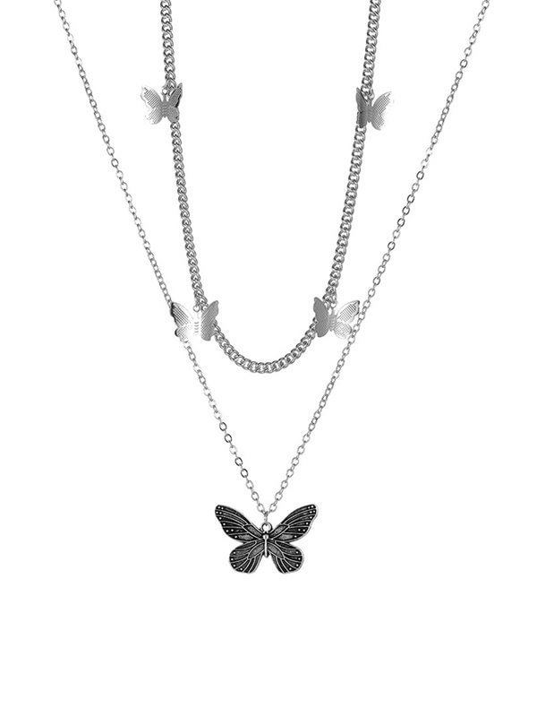 Y2K Butterfly Multi-layer Necklace-luchamp:luchamp