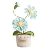 Crochet Flowers Potted Plants Decorative Crochet Ornaments DIY Gifts for Friends