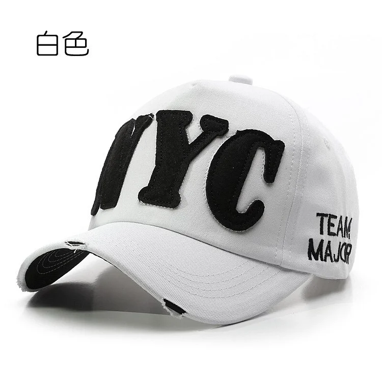 Embroidered Washed Distressed Brushed Baseball Cap Street Cool Sun Protection for Men and Women Sun-Poof Peaked Cap