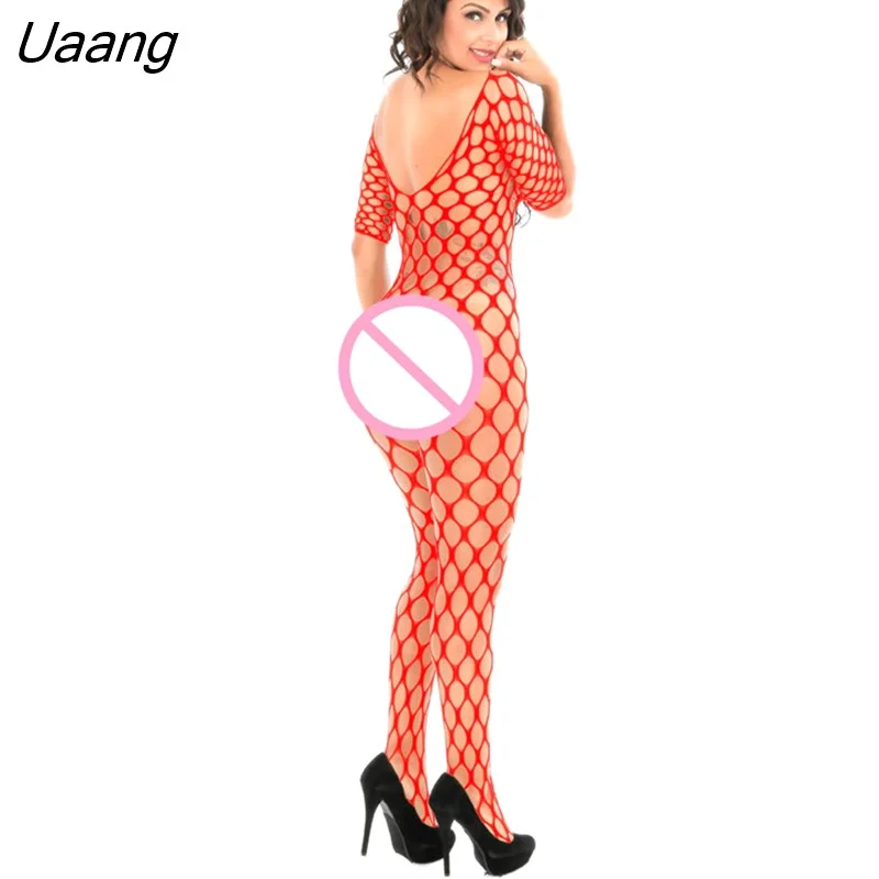 Uaang Plus Size Sexy Lingerie Women Fishnet Bodystockings Erotic Temptation Clothing Big Net Porno Bodysuit underwear costumes