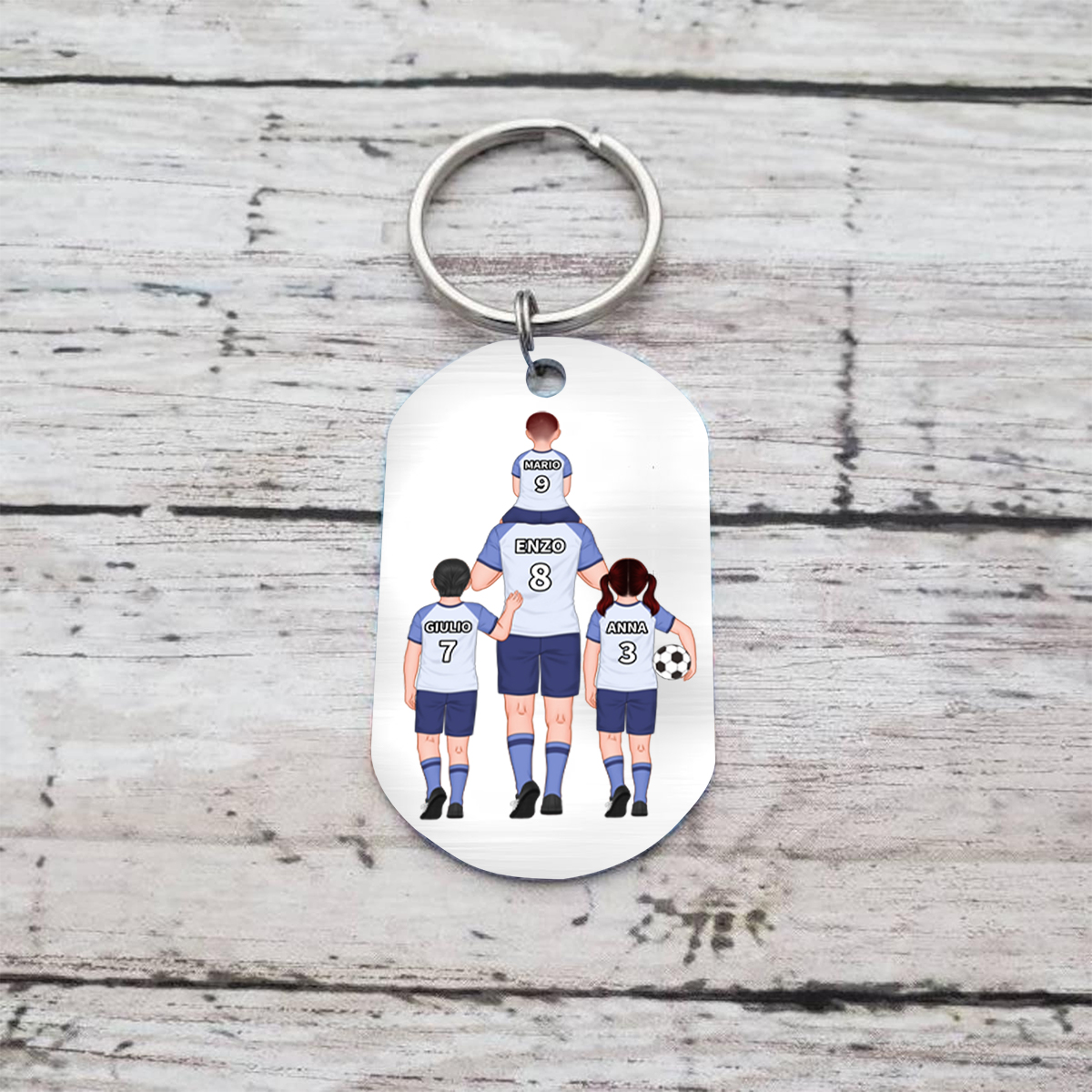 Nostro Papà è nostro eroe-Portachiavi con immagine e nomi personalizzati regalo per papà