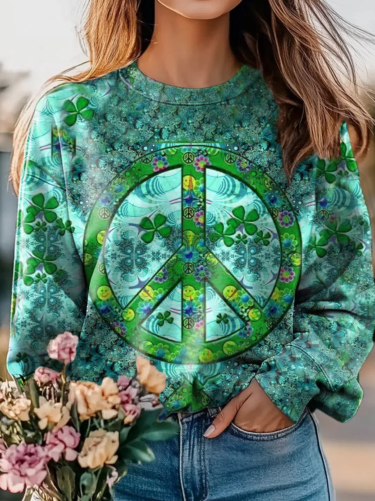 Hippie St. Patrick Art Print Casual Sweatshirt