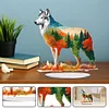DIY Forest Wolf Diamond Painting Acrylic Desktop Ornaments