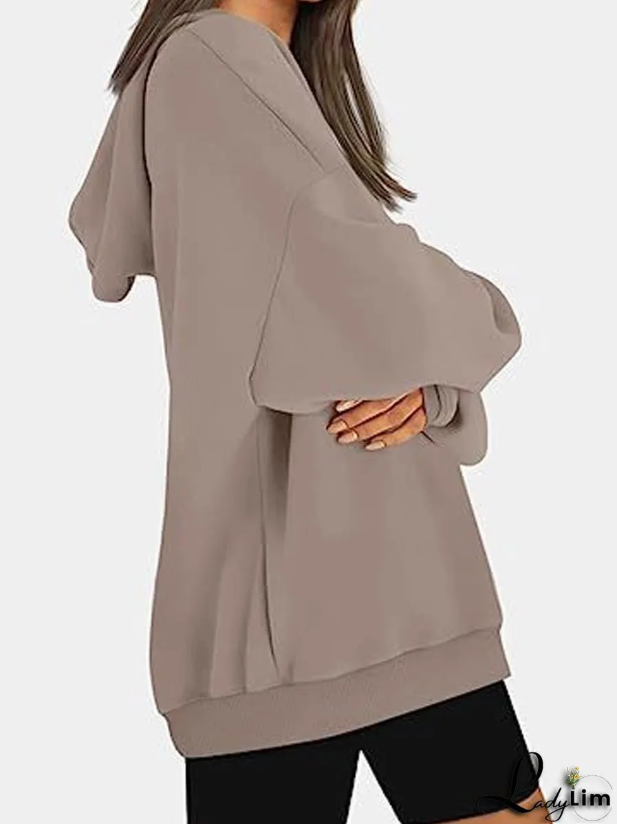 Oversized Fleece Pullover Casual Fashion Outfits Hoodie