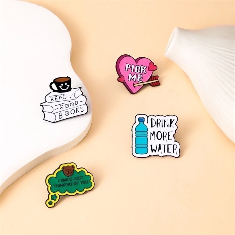 Preppy Style Minimalist Letter Alloy Enamel Women’s Brooches