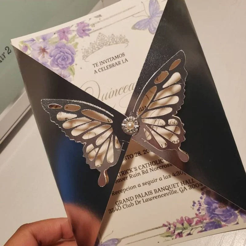 Butterfly Invitation Metal Cutting Dies Stencil Template For DIY Scrapbooking Embossing Paper Cards Album Making Craft Dies Cut