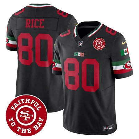 Men's San Francisco 49ers #80 Jerry Rice Black Mexico Faithful To The Bay Patch Vapor F.U.S.E. Limited Jersey