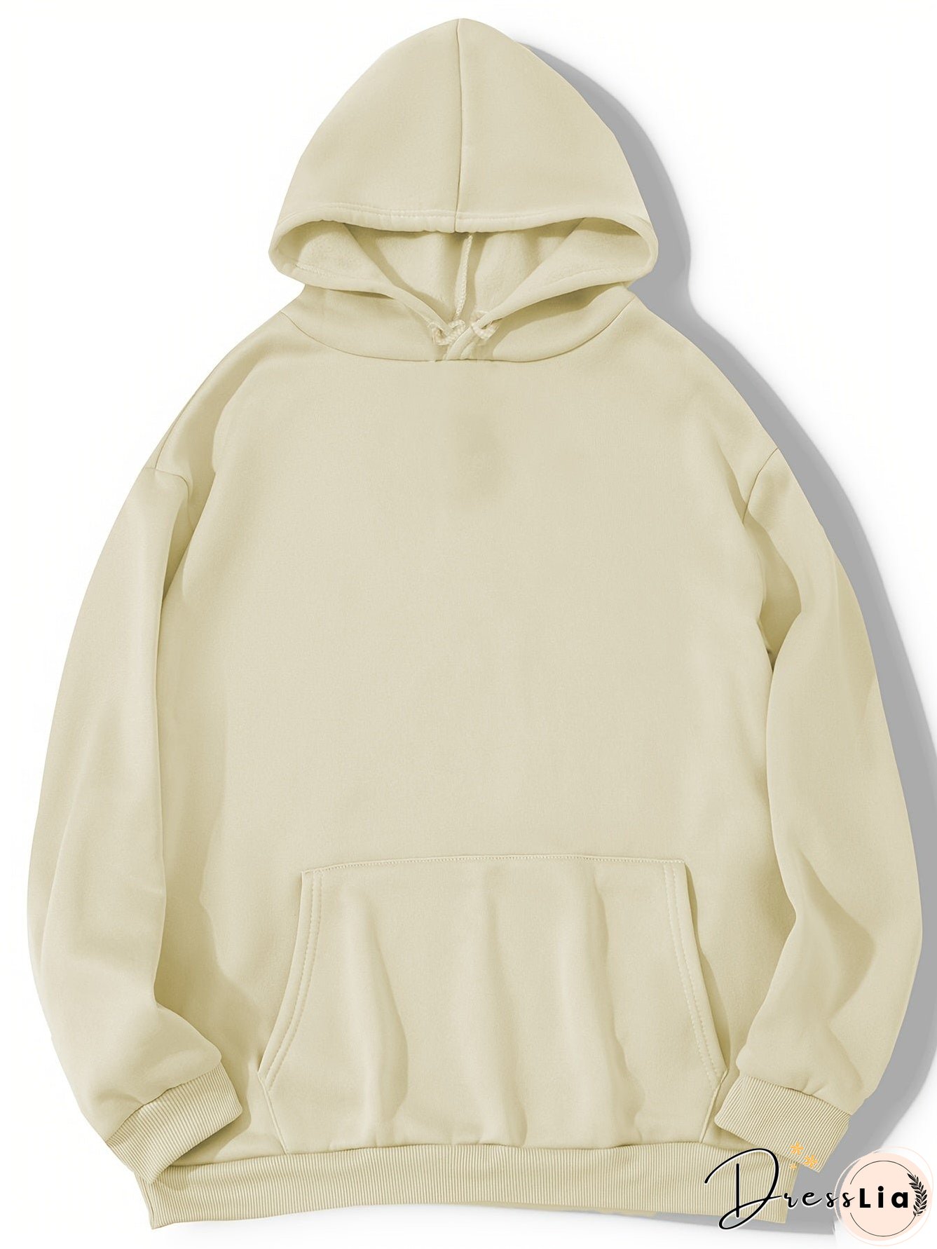 Plus Size Casual Sweatshirt, Women's Plus Art Letter Print Long Sleeve Drawstring Hoodie Sweatshirt