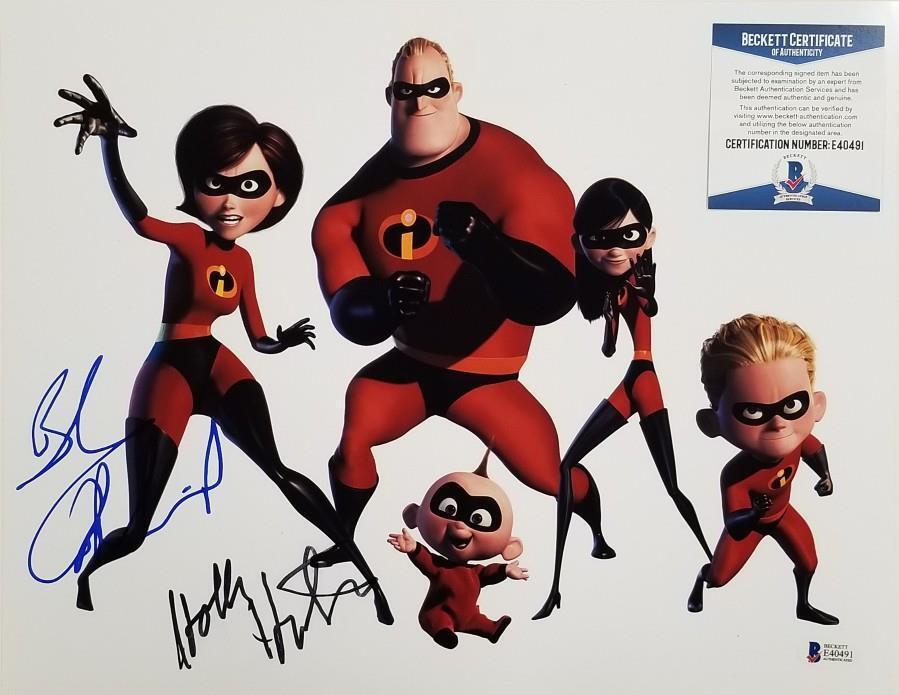 Incredibles 2 BOB ODENKIRK & HOLLY HUNTER Signed 11x14 Photo Poster painting ~ Beckett BAS COA