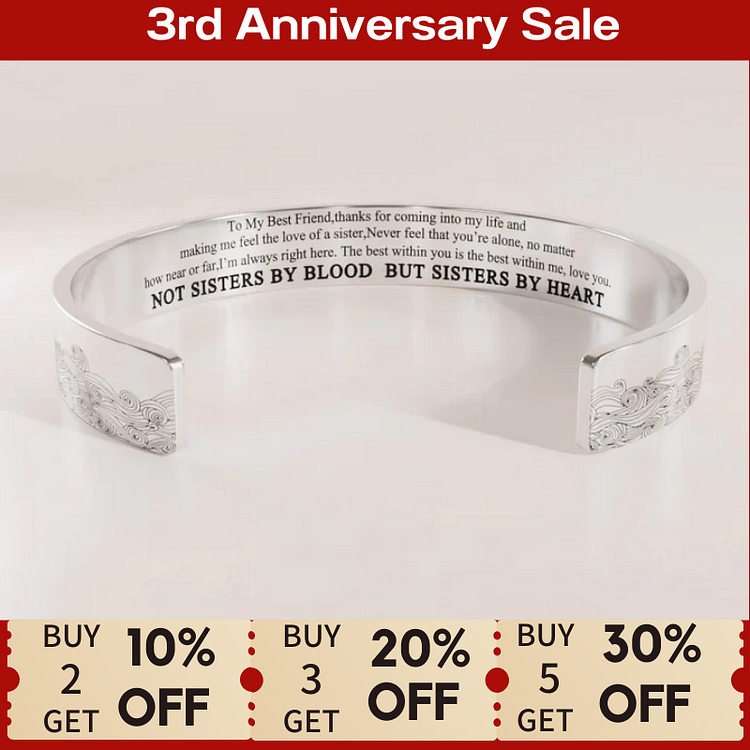 For Friends - Thanks For Coming To My Life Wave Cuff Bracelet