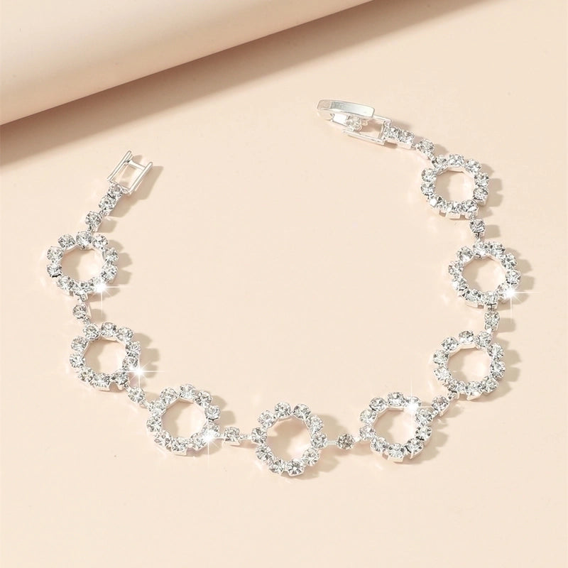 Simple Four-leaf Clover Rhinestone Titanium Steel Bracelet