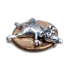 Amulette d'argent Rat souris sur pi&egrave;ce de monnaie 