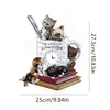 Diamond Painting Acrylic Cat and Book   Clock Ornament