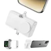 Portable Dual Plug Capsule Fast Charging Power Bank With IOS And Type-C Connector For Apple and Android Phones Wireless Charging Stand
