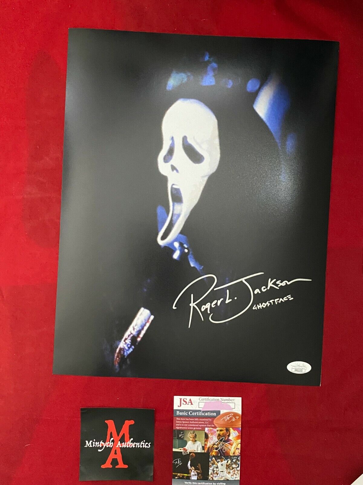 ROGER L JACKSON AUTOGRAPHED SIGNED 11x14 Photo Poster painting! GHOSTFACE! SCREAM! JSA COA