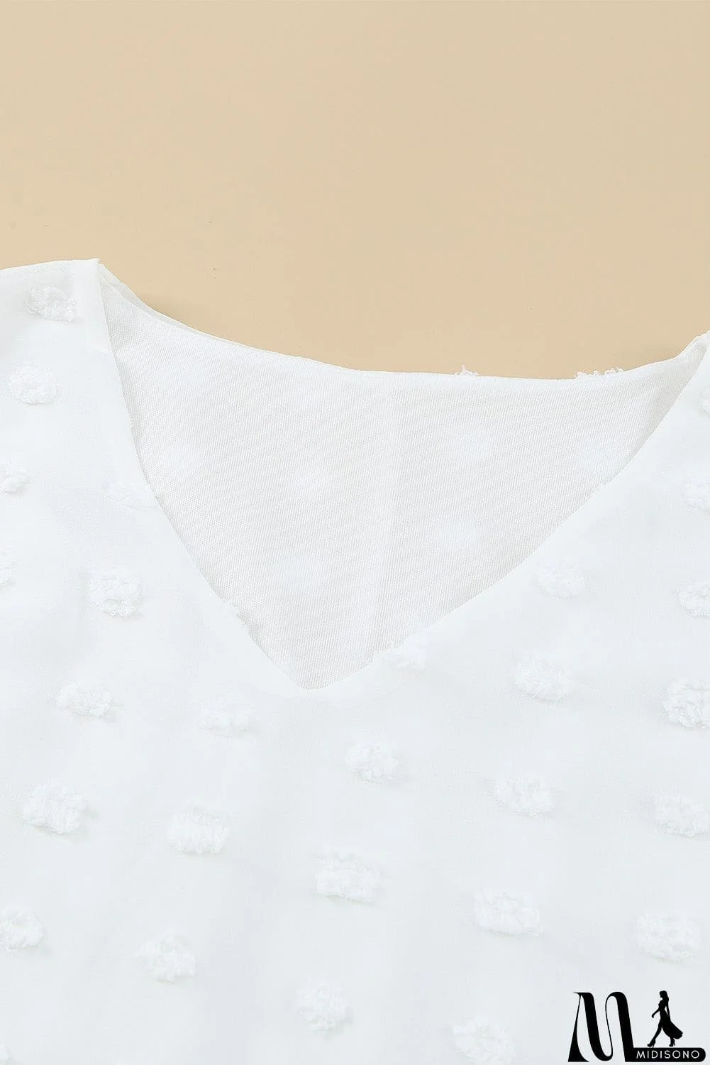 MidiSono - Swiss Dot Bubble Sleeve Blouse