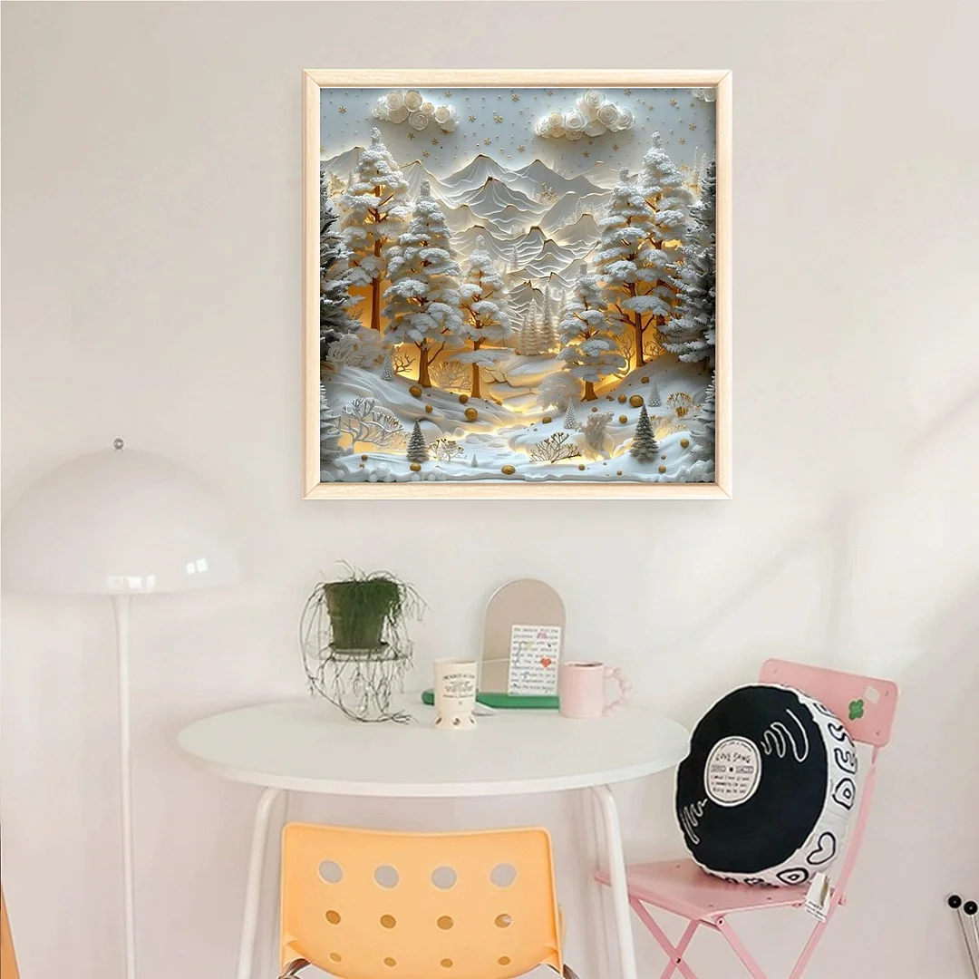 Christmas Full 14CT DIY Counted Cross Stitch Kit 45x45cm for Adults Home Decor