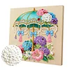 DIY Pearl Painting Flower Umbrella for Home Decor with Frame(25x25cm)