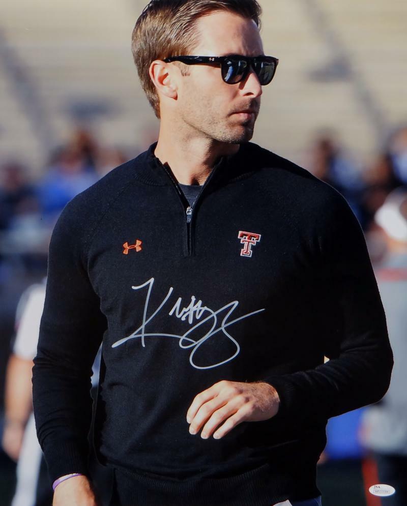 Kliff Kingsbury Signed Houston Cougars 16x20 Watching Game Photo Poster painting- JSA W Auth