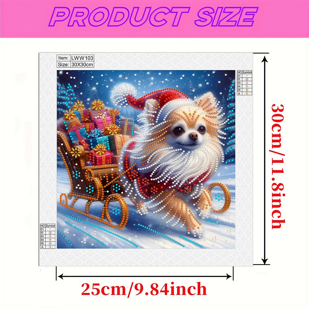 Christmas Dog - Diamond Painting - Partial Special Shaped Drill(Canvas|30*30cm)